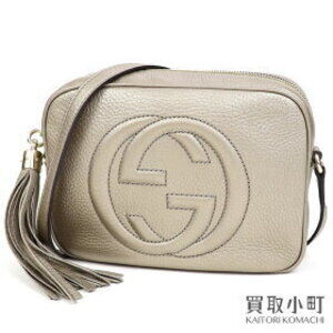 Gucci Soho Leather Disco Bag Gold Tassel Interlocking GG Stitch Fringe